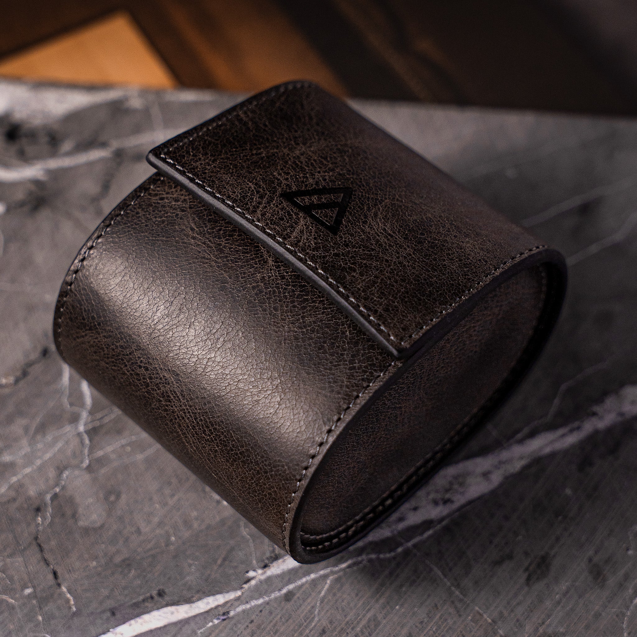 Arcanaut Charcoal Leather Watch Roll